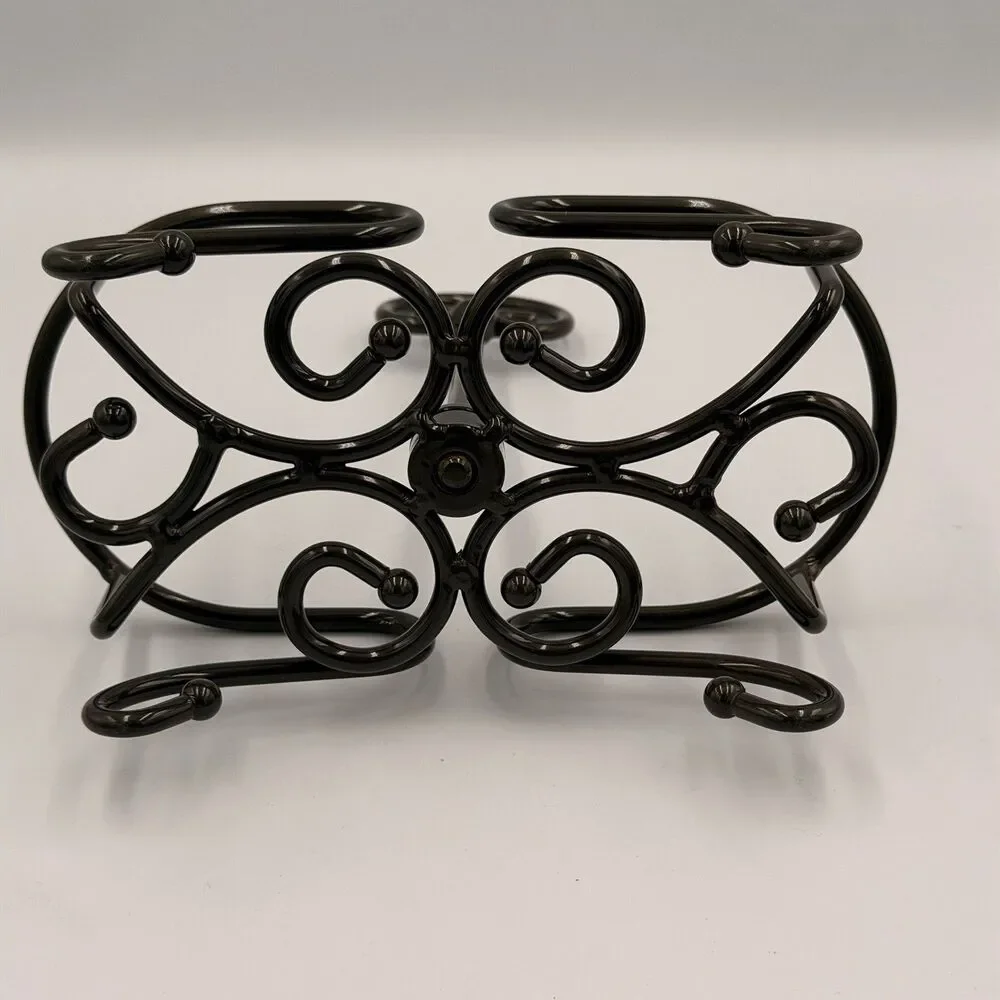 Princess House Fantasia #2593 Bronzed Metal Cruet Caddy Holder Retired 9”